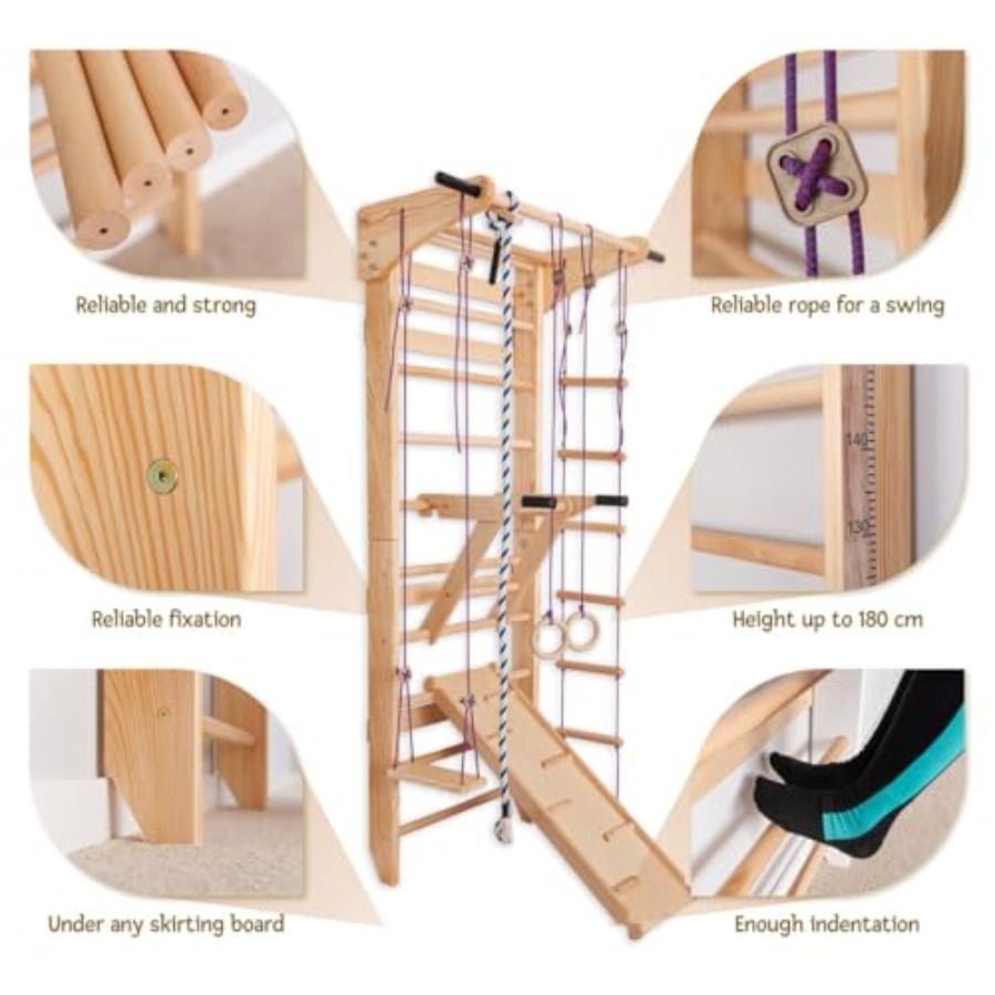 Swedish Ladder Wall Bars for h - Gymnastic Ring Wood recensione e prezzo