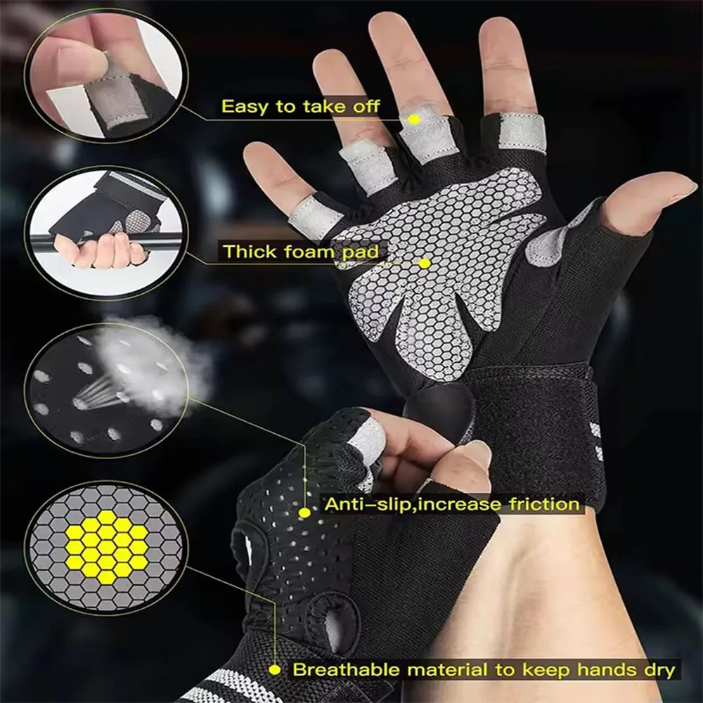 1Pair Half Finger Gym Fitness  - Crossfit Training Gear recensione e prezzo