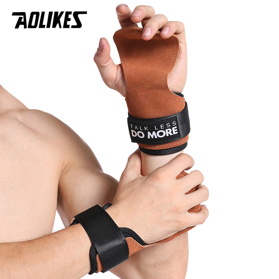 AOLIKES Cowhide Gym Grips Glov - Crossfit Workout With Equipment recensione e prezzo