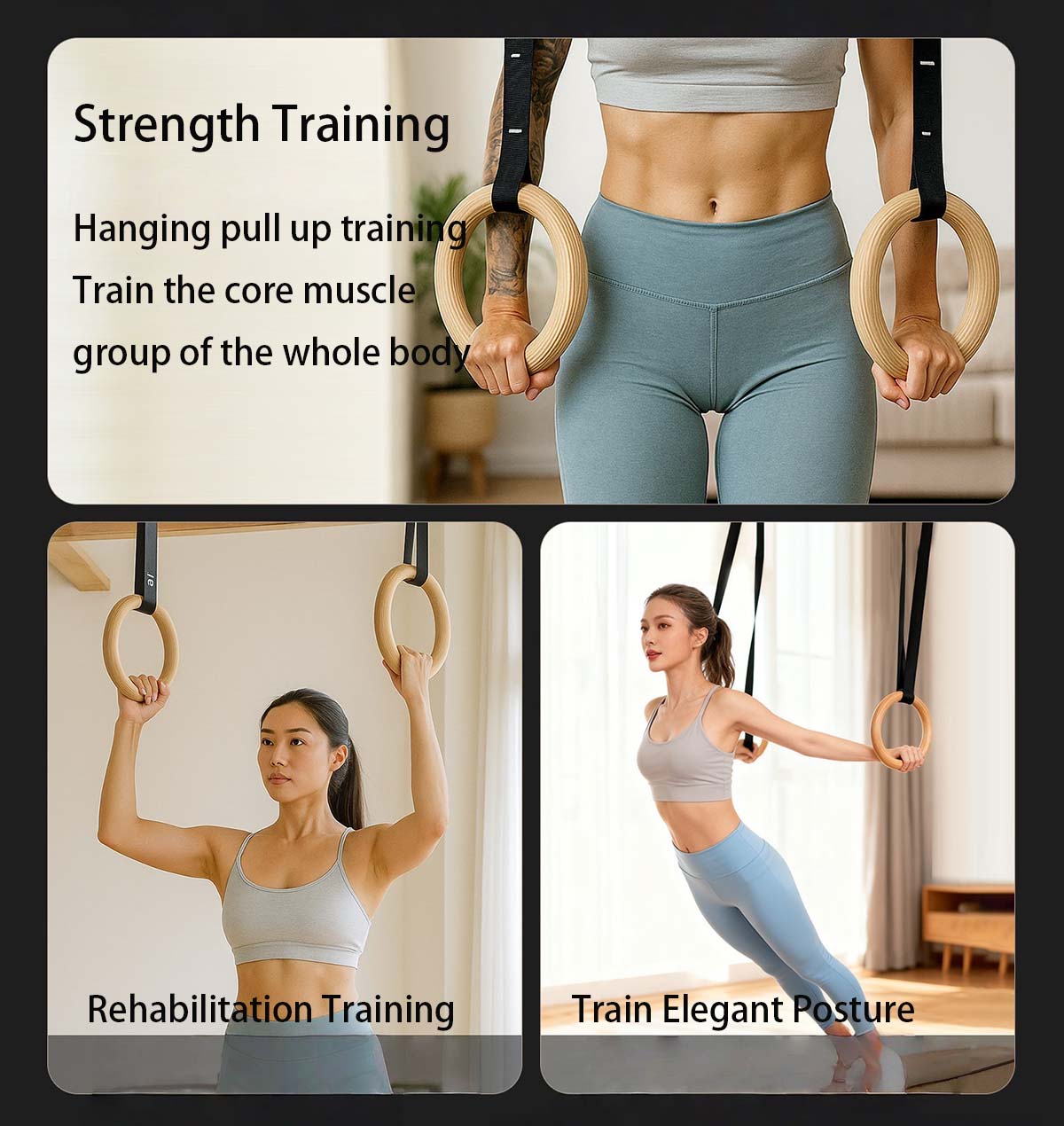 Adjustable Wood Gymnastics Rin - Gymnastic Ring Wood recensione e prezzo